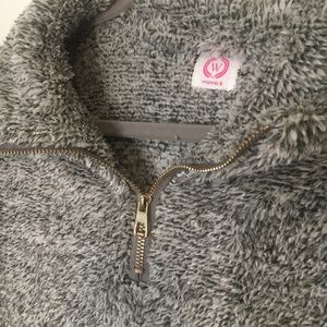 Grey sherpa inspired pullover sweater